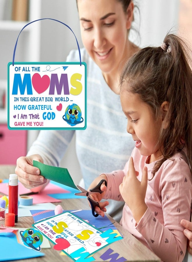 Chivertion 24 Sets Mother's Day Craft Kit for Kids Bulk Religious Mother's Day Sign Craft Kit with Smiling Heart and Feature Test DIY Craft Gifts for Sunday School Classroom Activities Art Projects - Image 5